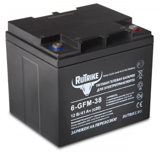 Тяговый аккумулятор RuTrike 6-GFM-38 (12V41A/H C20)