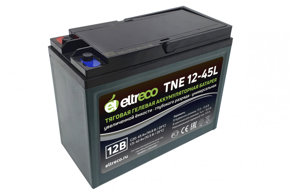Тяговый гелевый аккумулятор Eltreco TNE12-45 (12V38A/H C3)