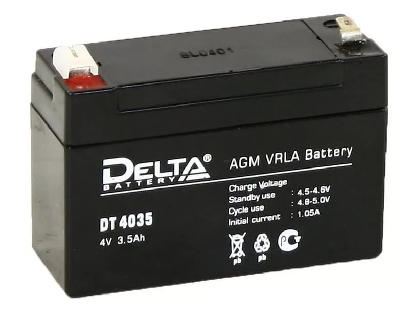 Аккумулятор 4 вольта 3.5 ампер - DELTA DT 4035