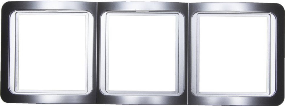 СВЕТОЗАР Гамма, вертикальная цвет светло-серый металлик тройная, Накладная панель (SV-54149-SM)